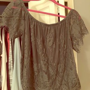 Lace overlay shirt